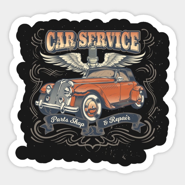 Car Service Mechanics Classic Auto Sticker by letnothingstopyou